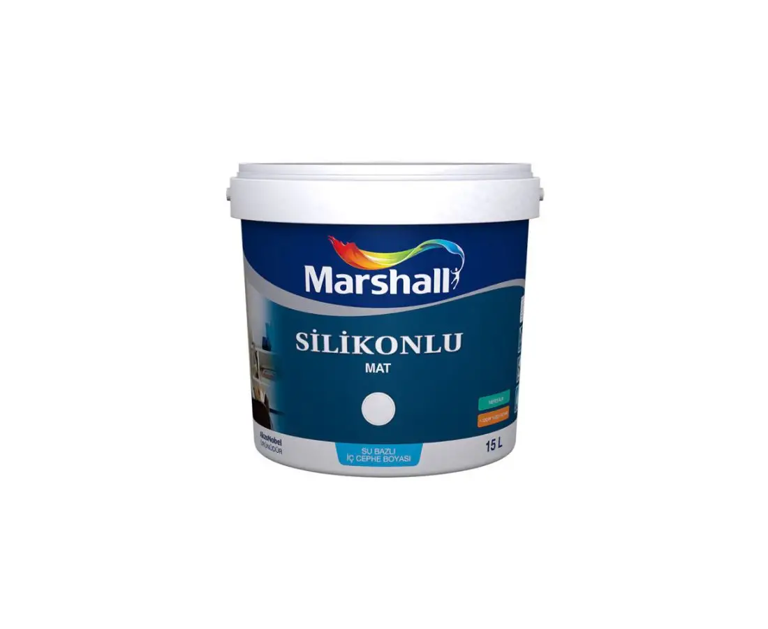 საღებავი ინტერიერის- silicone mat marshall 2.5ლტ თეთრი — ინტერიერის საღებავი